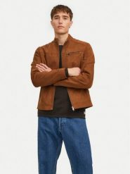 Jack & Jones Kurtka z imitacji skóry Rocky 12147218 Brązowy Regular Fit. Brązowe kurtki męskie Jack & Jones, m, bez wzorów, ze skóry, bez kaptura. Za 249.99 zł.