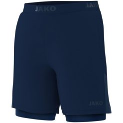 Szorty 2 w 1 Jako Power. Niebieskie szorty sportowe damskie Jako, na lato, bez wzorów, sportowe. Za 262.50 zł.