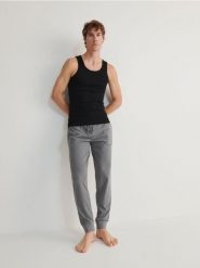 Spodnie piżamowe 2 pack - czarny. Czarne piżamy męskie Reserved, l, bez wzorów, z bawełny, bez ramiączek. W wyprzedaży za 89.99 zł.