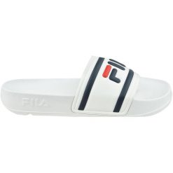 Klapki damskie, Fila Morro Bay Slipper 2.0 Wmn. Białe klapki damskie Fila, bez wzorów, z materiału, bez obcasa. Za 227.00 zł.