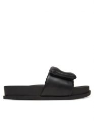 Armani Exchange Klapki XDP061 XV926 00002 Czarny. Czarne klapki damskie Armani Exchange, bez wzorów, ze skóry, bez obcasa. Za 359.99 zł.