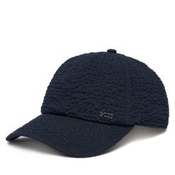 Czapka z daszkiem BOSS. Niebieskie czapki i kapelusze męskie Boss, bez wzorów. Za 259.99 zł.