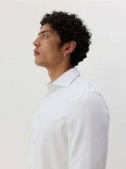 Koszula slim fit w paski - biały. Białe koszule męskie Reserved, l, bez wzorów, z bawełny, bez kołnierzyka, bez ramiączek. W wyprzedaży za 69.99 zł.