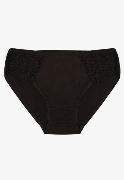 Czarne Bawełniane Majtki Figi o Klasycznym Fasonie Venalice. Czarne figi damskie Renee, l, z aplikacjami, z bawełny. Za 9.99 zł.