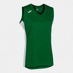 Koszulka do koszykówki dla dziewczyn Joma Cancha III. Białe bluzki dla dziewczynek Joma, bez wzorów, bez kołnierzyka, bez ramiączek. Za 49.99 zł.