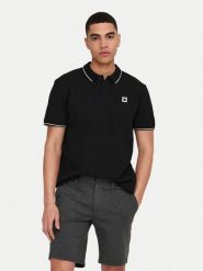 Only & Sons Polo Fletcher 22024827 Czarny Regular Fit. Czarne koszulki polo męskie Only & Sons, m, bez wzorów, z bawełny, bez ramiączek. Za 79.99 zł.