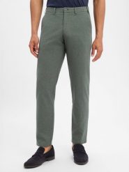 Nils Sundström Spodnie z zawartością lnu Mężczyźni Modern Fit Bawełna zielony, 54. Zielone eleganckie spodnie męskie Nils Sundström, m, bez wzorów, z bawełny. Za 139.95 zł.