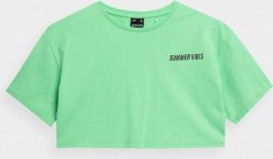 4f Tshirt Zielony r. L TTSHF558. Zielone t-shirty damskie 4f, l, bez wzorów, bez kołnierzyka. Za 7.00 zł.