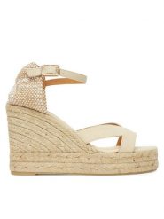 Castañer Espadryle Bruna/8ED/001025761 Beżowy. Brązowe sandały damskie Castañer, bez wzorów, z materiału, bez obcasa, bez zapięcia. Za 349.99 zł.