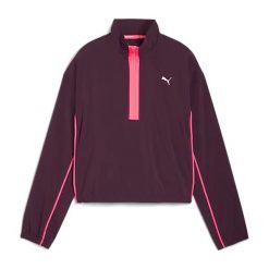 Kurtka do biegania damska PUMA Run For Her Fashion Woven 1/2 ZIP. Fioletowe kurtki damskie Puma, xs, bez wzorów, bez kaptura, do biegania. Za 219.99 zł.
