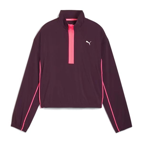 Kurtka do biegania damska PUMA Run For Her Fashion Woven 1/2 ZIP. Fioletowe kurtki damskie Puma, xs, bez wzorów, bez kaptura, do biegania. Za 219.99 zł.