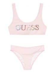 Guess Strój kąpielowy J6GZ28 KCA60 Różowy jasny. Czerwone stroje kąpielowe dla dziewczynek Guess, z aplikacjami, z syntetyku. Za 174.99 zł.