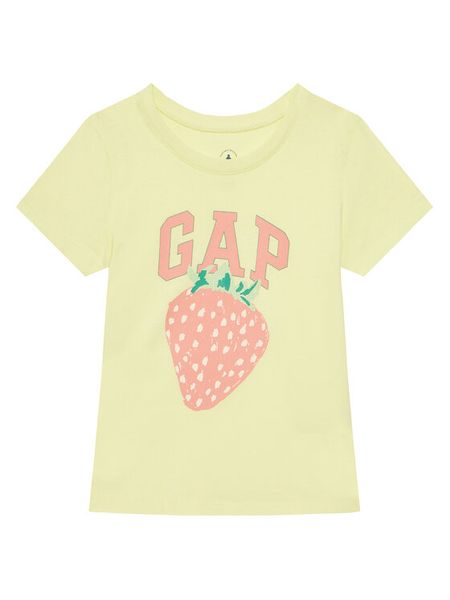 Gap T-Shirt 710285-03 Żółty Regular Fit. Żółte t-shirty i topy dla dziewczynek GAP, bez wzorów, z bawełny, bez ramiączek. Za 39.99 zł.