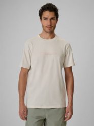 4F T-shirt regular z nadrukiem męski - beżowy 3XL. Brązowe t-shirty męskie 4f, m, bez wzorów, z bawełny, bez kołnierzyka. W wyprzedaży za 39.99 zł.