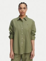 Tommy Jeans Koszula DW0DW22209 Zielony Relaxed Fit. Zielone bluzki damskie Tommy Jeans, xxs, bez wzorów, z jeansu, bez kołnierzyka, bez ramiączek. Za 409.99 zł.