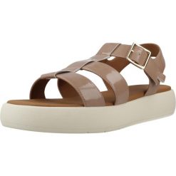 Sandały GEOX D CAMALEI Rose. Czerwone sandały damskie Geox, bez wzorów, z syntetyku, bez obcasa, bez zapięcia. Za 330.99 zł.