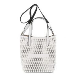 Biała Ażurowa Torebka Damska Hispanitas. Białe torby na ramię damskie Hispanitas, w ażurowe wzory, ze skóry ekologicznej, eleganckie, bez dodatków. Za 449.00 zł.