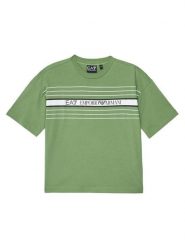 EA7 Emporio Armani T-Shirt 7B000069 AF10378 U7203 Zielony Relaxed Fit. Zielone t-shirty dla chłopców EA7 Emporio Armani, bez wzorów, z bawełny, bez ramiączek. Za 179.99 zł.