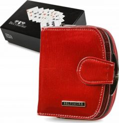 Beltimore Czerwony damski portfel skóra naturalna premium Beltimore A01. Czerwone portfele damskie Beltimore, bez wzorów, ze skóry. Za 89.99 zł.