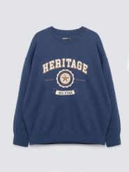 Bluza męska z nadrukiem niebieska Leonar 402. Niebieskie bluzy męskie Big Star, l, bez wzorów, z dzianiny, bez kaptura. Za 199.99 zł.