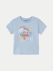 Mayoral T-Shirt 1065 Błękitny Regular Fit. Niebieskie t-shirty dla chłopców Mayoral, bez wzorów, z bawełny, bez ramiączek. Za 39.99 zł.
