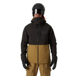 Kurtka narciarska Helly Hansen Powderface. Brązowe kurtki męskie Helly Hansen, na zimę, m, bez wzorów, sportowe, bez kaptura. W wyprzedaży za 1,065.00 zł.