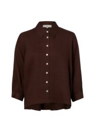 IPURI Lniana bluzka - Francis Kobiety len brązowy, 40. Brązowe bluzki damskie IPURI, bez wzorów, ze lnu, bez kołnierzyka, bez ramiączek. Za 179.95 zł.
