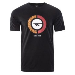 Koszulka męska Hi-Tec Rakan - czarna, Rozmiar L. Czarne t-shirty męskie Hi-tec, l, bez wzorów, z bawełny, sportowe, bez kołnierzyka. Za 44.99 zł.