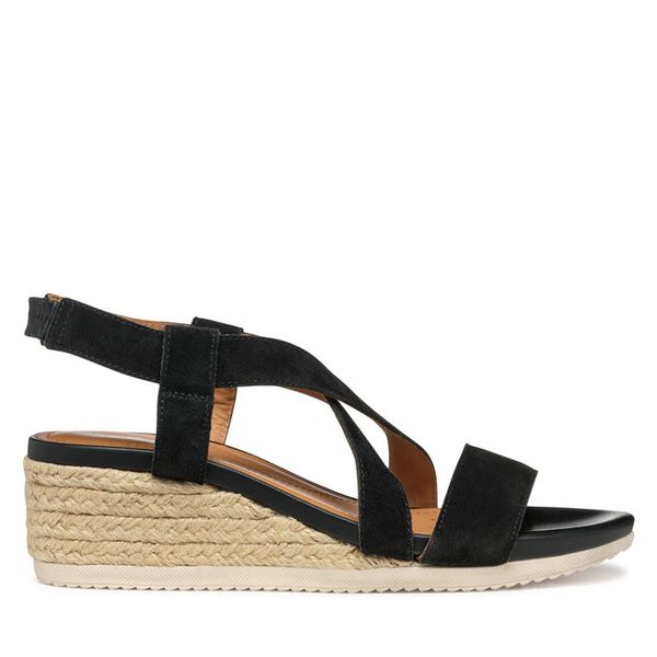 Espadryle Geox. Czarne sandały damskie Geox, bez wzorów, bez obcasa, bez zapięcia. Za 249.99 zł.