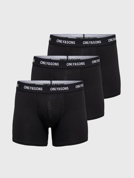 Only & Sons Komplet 3 par bokserek Fitz 22023854 Czarny. Czarne bokserki męskie Only & Sons, m, bez wzorów, z bawełny. Za 99.99 zł.