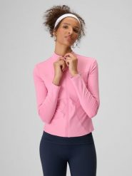 4F Bluza slim bez kaptura damska - różowa L. Czerwone bluzy damskie 4f, l, bez wzorów, bez kaptura. Za 189.99 zł.