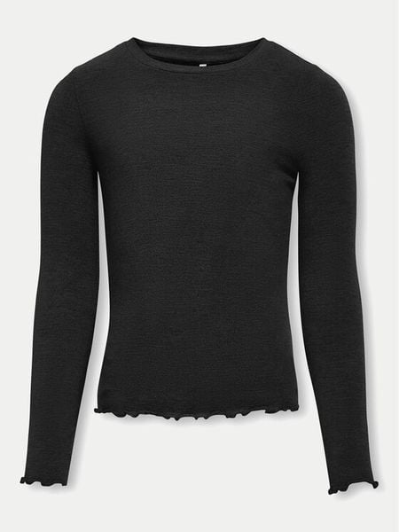 Kids ONLY Bluzka 15331400 Czarny Slim Fit. Czarne bluzki dla dziewczynek Kids Only, bez wzorów, z syntetyku, bez kołnierzyka, bez ramiączek. Za 39.99 zł.