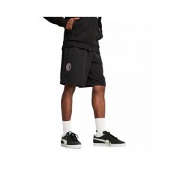 Szorty Milan AC 2024/25. Czarne krótkie spodenki sportowe męskie Puma, bez wzorów, do piłki nożnej. W wyprzedaży za 180.20 zł.