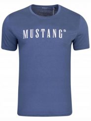 KOSZULKA męska MUSTANG t-shirt sportowa czarna bawełniana X. Niebieskie t-shirty męskie Mustang, l, bez wzorów, z bawełny, klasyczne, bez kołnierzyka. Za 59.00 zł.