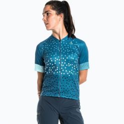 Koszulka rowerowa damska Schöffel Vertine. Niebieskie koszulki sportowe damskie Schöffel, bez wzorów, rowerowe. Za 449.99 zł.