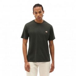 Koszulka Dickies Mapleton oliwkowa zieleń. Zielone koszulki sportowe męskie Dickies, bez wzorów, bez kołnierzyka, bez ramiączek. Za 148.01 zł.