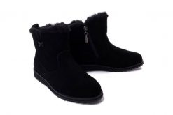 EMU AUSTRALIA W13012 Beach Mini 2.0 black, botki damskie. Czarne botki damskie Emu Australia, na zimę, z gumy, bez obcasa, bez zapięcia. Za 639.90 zł.