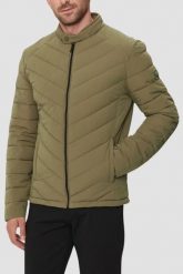 GUESS Zielona kurtka męska Biker Jacket, Rozmiar M. Zielone kurtki męskie Guess, l, z aplikacjami, z elastanu, eleganckie, bez kaptura. W wyprzedaży za 541.99 zł.