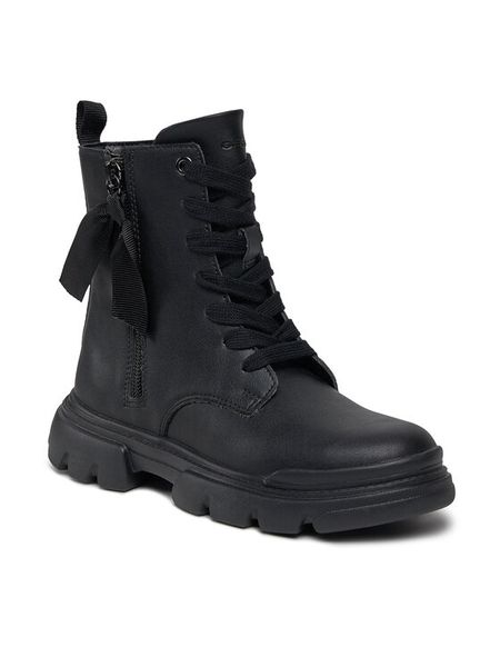 Geox Botki J Junette Girl J36HVG 000BC C9999 S Czarny. Czarne botki dziewczęce Geox, ze skóry, bez zapięcia. Za 229.99 zł.