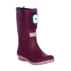 Kalosze turystyczne damskie Regatta Fairweather Shine z oświetleniem. Brązowe obuwie sportowe damskie Regatta, bez wzorów, żeglarskie. W wyprzedaży za 168.00 zł.