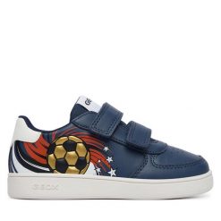 Sneakersy Geox. Niebieskie trampki i tenisówki chłopięce Geox, bez wzorów, bez zapięcia. Za 209.99 zł.