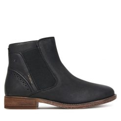 Botki Josef Seibel. Czarne botki damskie Josef Seibel, bez obcasa, na płaskiej podeszwie, bez zapięcia. Za 419.99 zł.