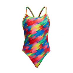 Strój kąpielowy damski Funkita Stroked Diamond Back. Brązowe kostiumy jednoczęściowe damskie FUNKITA, bez wzorów, z dzianiny, klasyczne, na fitness i siłownię. Za 199.00 zł.
