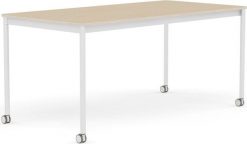 Stół na kółkach Base 80 x 160 cm okleina dąb lakierowany nogi białe. Białe trampki i tenisówki chłopięce Muuto, bez wzorów, z lakierowanej skóry, bez zapięcia. Za 7,295.00 zł.
