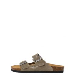 Sandały damskie Pepe Jeans Oban. Brązowe sandały damskie Pepe Jeans, bez wzorów, z jeansu, bez obcasa, bez zapięcia. Za 281.35 zł.