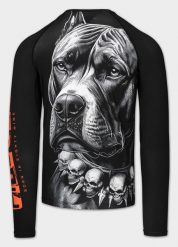 Rashguard longsleeve męski PITBULL treningowa koszulka sportowa BLACKY. Czarne koszulki sportowe męskie PITBULL, m, bez wzorów, z elastanu, bez kołnierzyka, bez ramiączek, na fitness i siłownię. Za 189.00 zł.
