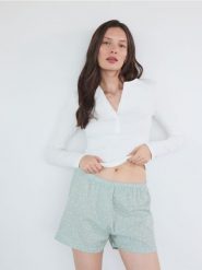 Piżamowe szorty 2 pack - jasnozielony. Zielone piżamy damskie Reserved, l, bez wzorów, z bawełny, bez ramiączek. W wyprzedaży za 49.99 zł.