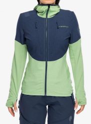 Bluza z kapturem damska La Sportiva Session Tech Hoody. Zielone bluzy damskie La Sportiva, l, z aplikacjami, z materiału, z kapturem. Za 599.49 zł.