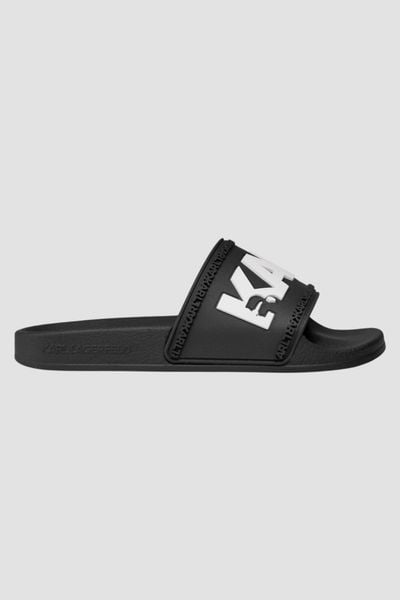 KARL LAGERFELD Czarne klapki Kondo Karl Logo Slide, Rozmiar 46. Czarne klapki męskie KARL LAGERFELD. W wyprzedaży za 229.99 zł.