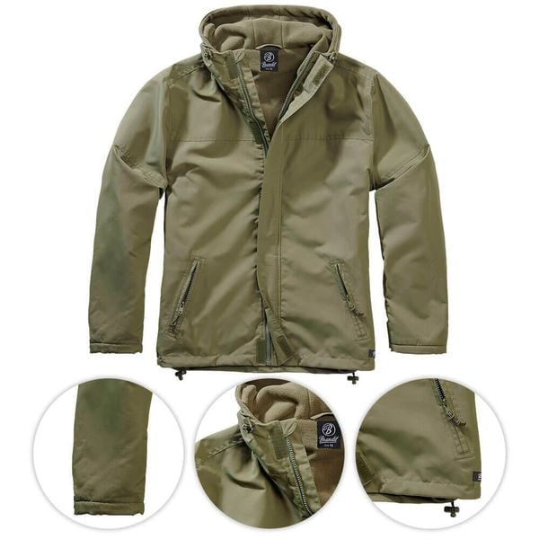 Kurtka turystyczna męska Brandit Frontzip Windbreaker Olive. Zielone kurtki męskie Brandit, l, bez wzorów, z materiału, bez kaptura. Za 238.00 zł.